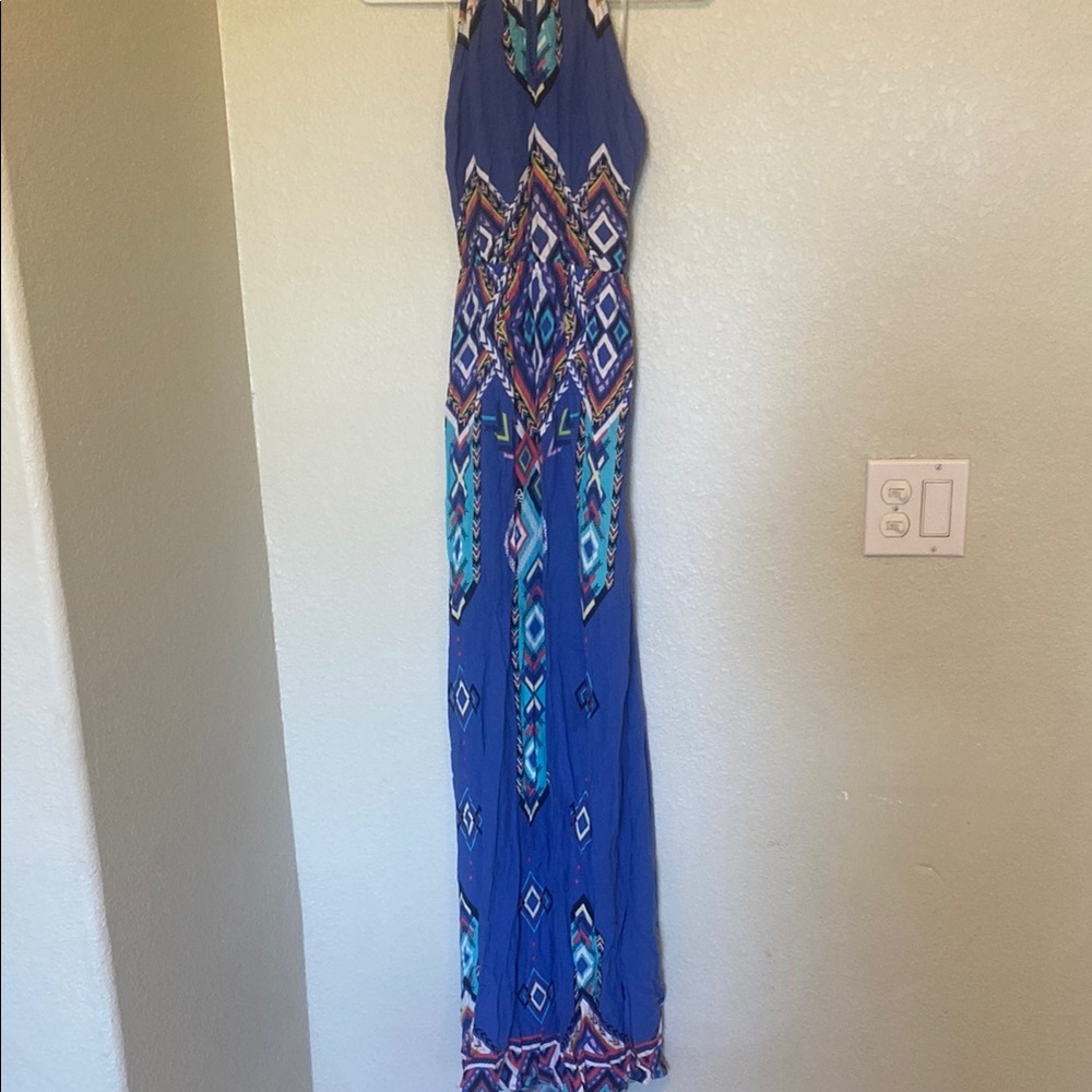 NOBO Vibrant Blue and Orange Maxi Dress